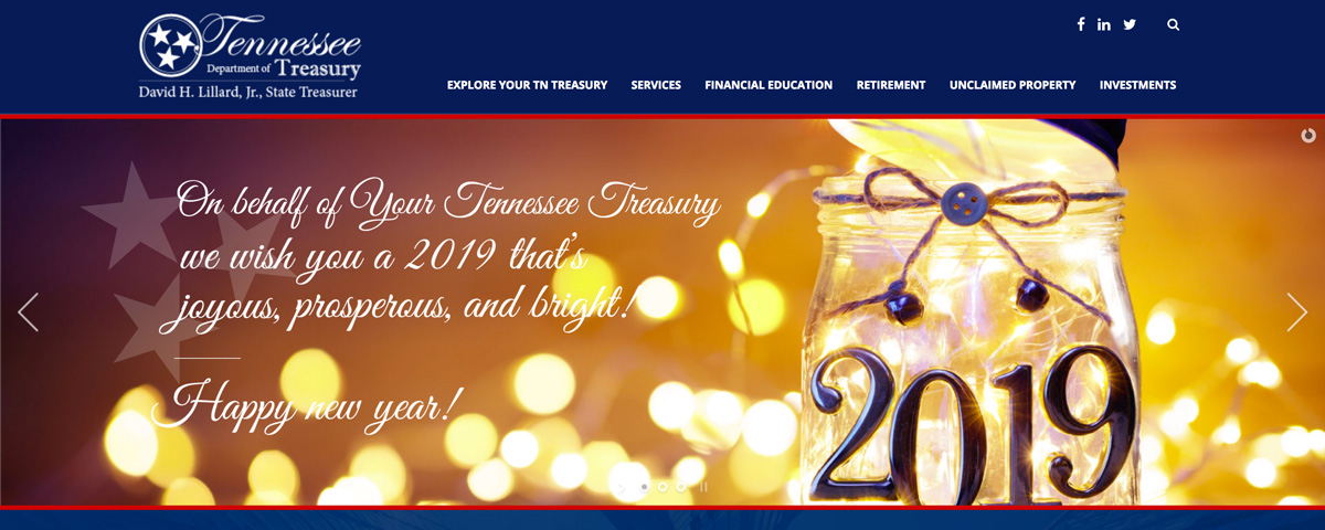 new TN Treasury website home screen capture